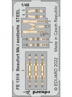 Eduard - Beaufort Mk.I seatbelts STEEL for ICM