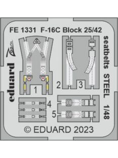 Eduard - F-16C Block 25/42 seatbelts STEEL 1/48 for KINETIC