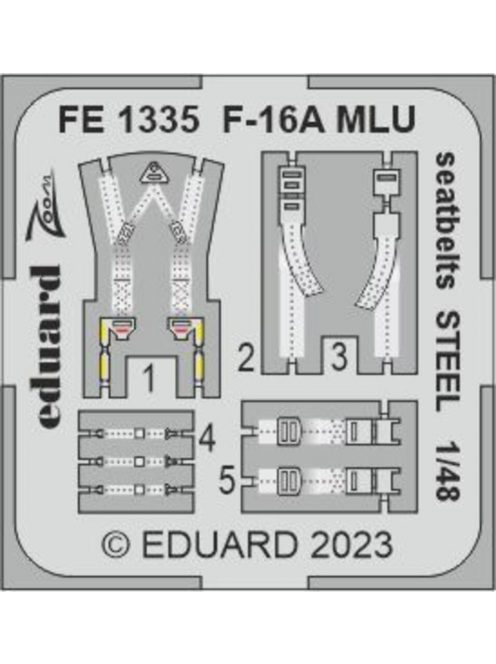 Eduard - F-16A MLU seatbelts STEEL 1/48 KINETIC