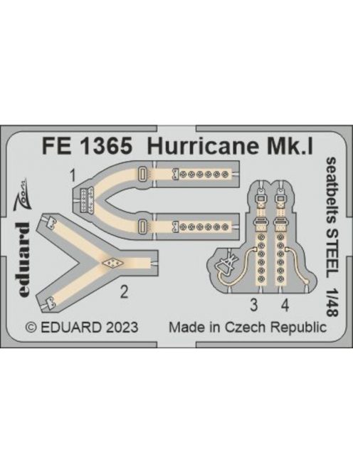 Eduard - Hurricane Mk.I seatbelts STEEL 1/48 HOBBY BOSS