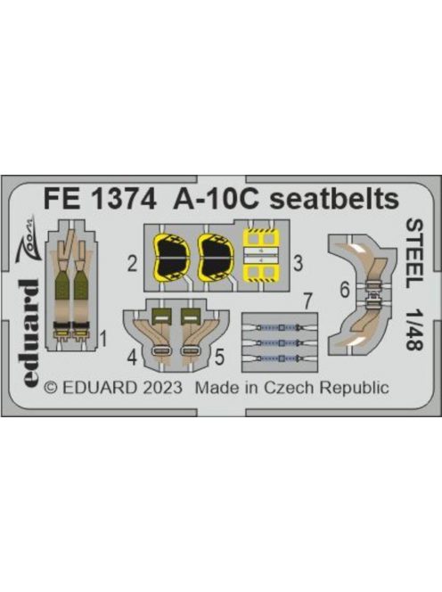 Eduard - A-10C seatbelts STEEL 1/48 ACADEMY