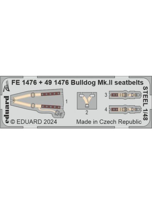 Eduard - Bulldog Mk.II seatbelts STEEL