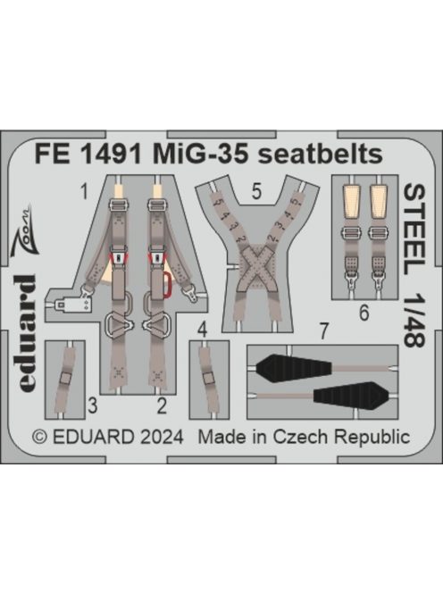 Eduard - MiG-35 seatbelts STEEL  HOBBY BOSS