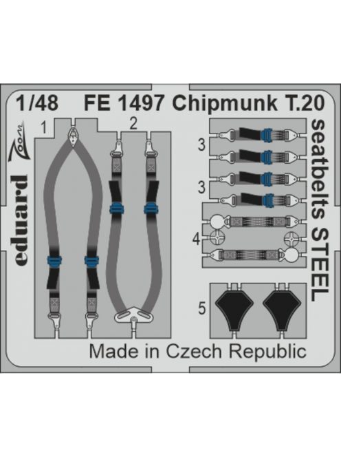 Eduard - Chipmunk T.20 seatbelts STEEL   AIRFIX