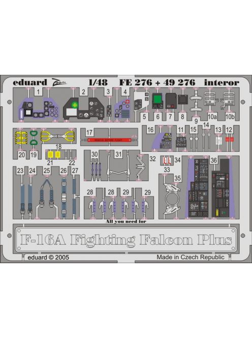 Eduard - F-16A Plus Fighting Falcon interior 