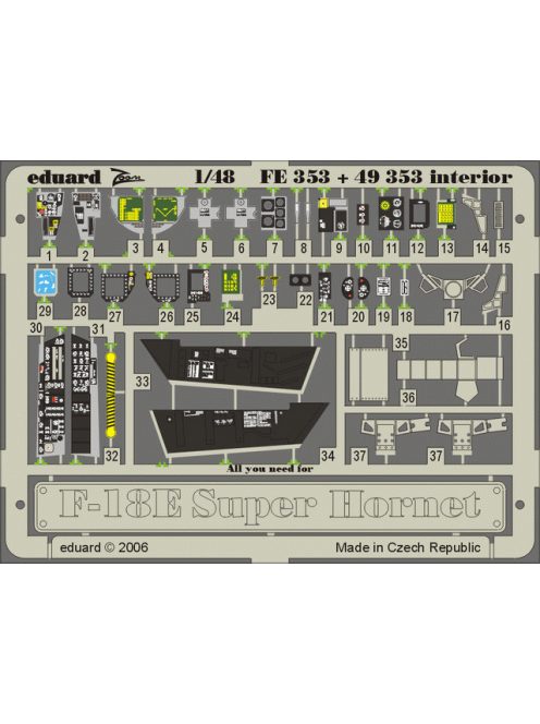 Eduard - F-18E Super Hornet interior for Hasegawa.