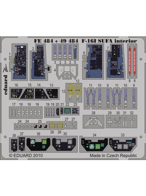 Eduard - F-16l SUFA interior S.A. for Hasegawa