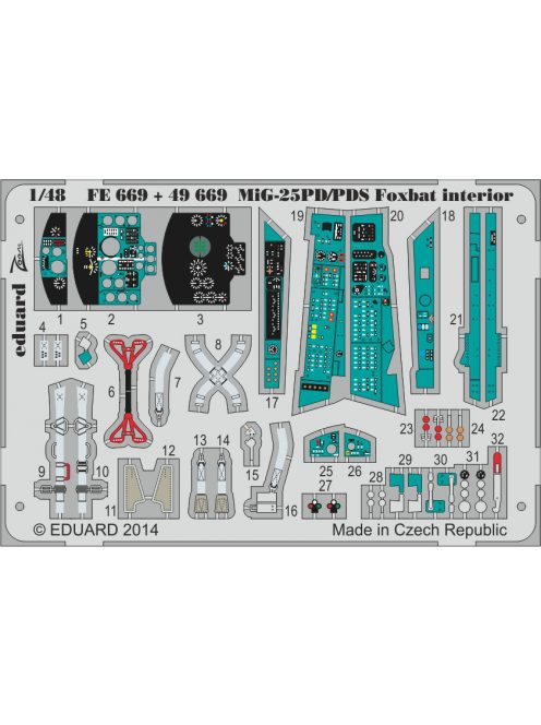 Eduard - MiG-25PD/PDS Foxbat interior S.A. f.KitH 