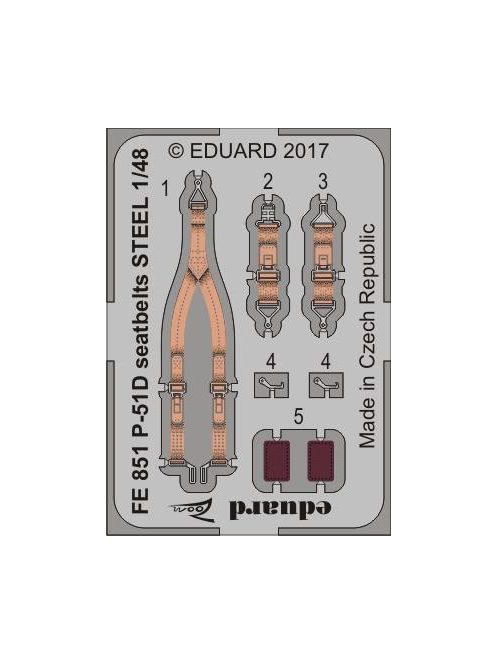 Eduard - P-51D seatbelts STEEL for Meng 