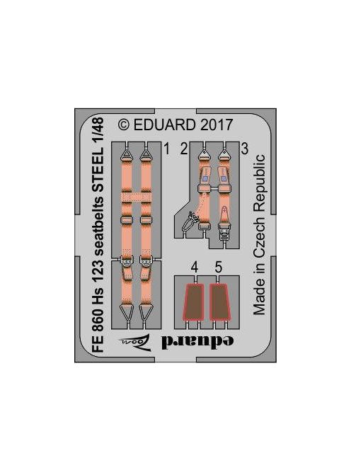 Eduard - Hs 123 seatbelts STEEL for Gaspatch Mode 