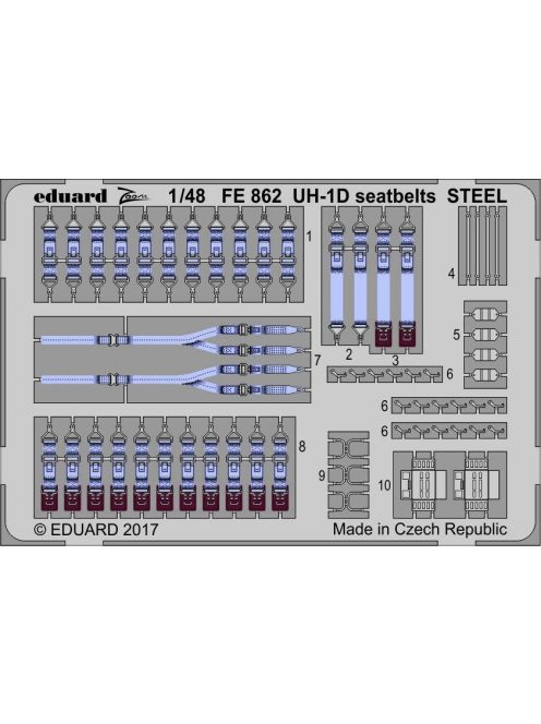 Eduard - UH-1D seatbelts STEEL for Kitty Hawk 