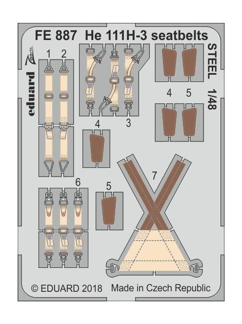 Eduard - He 111H-3 seatbelts STEEL for ICM 