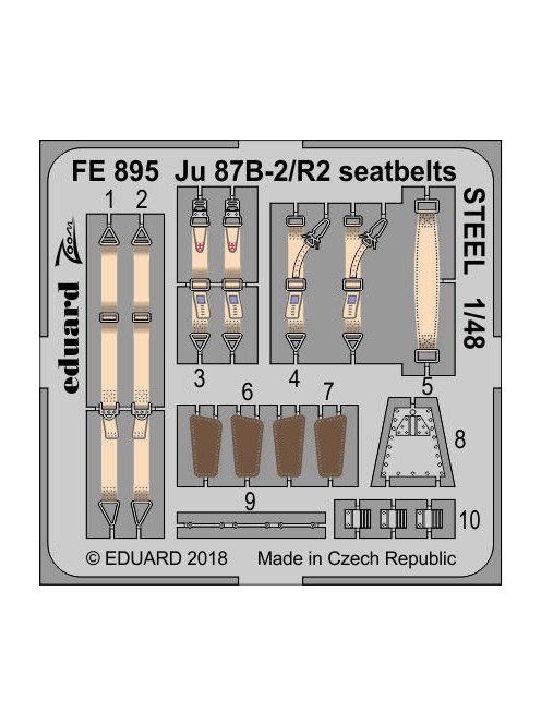 Eduard - Ju 87B-2/R2 seatbelts STEEL for Airfix 