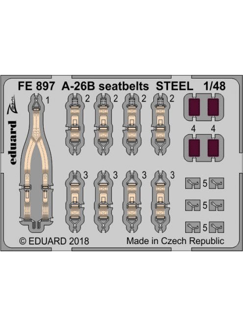 Eduard - A-26B seatbelts STEEL for Revell 