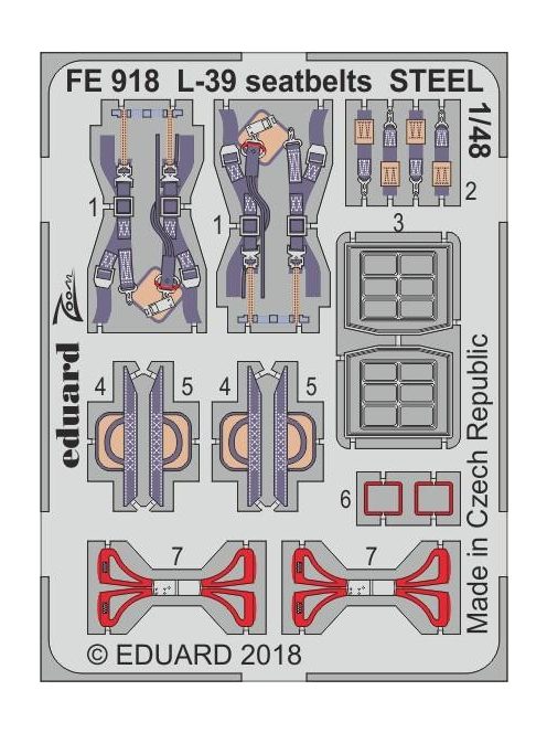 Eduard - L-39 seatbelts STEEL f.Eduard/SpecialHobby 