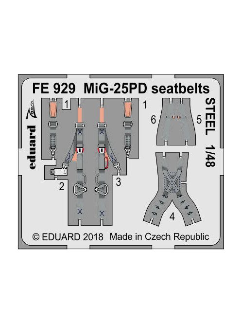 Eduard - MiG-25PD seatbelts STEEL for ICM 