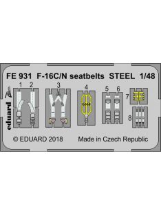 Eduard - F-16C/N seatbelts STEEL for Tamiya 