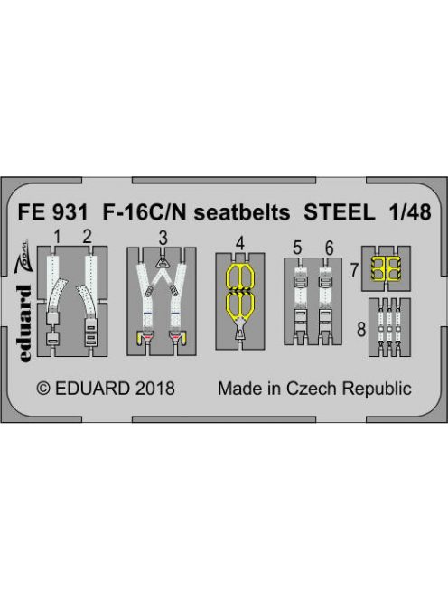 Eduard - F-16C/N seatbelts STEEL for Tamiya 