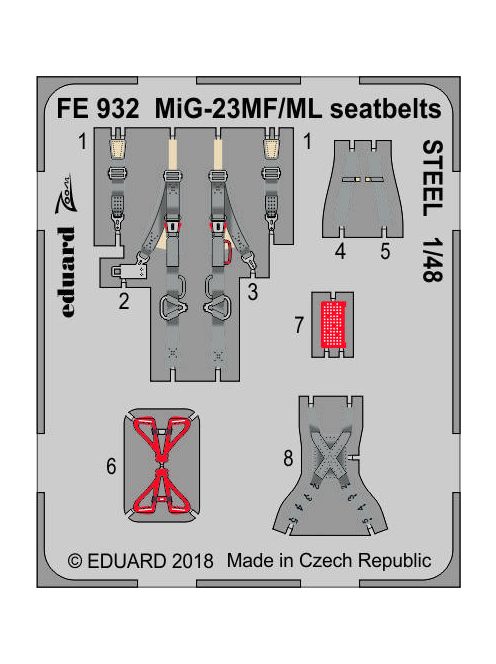 Eduard - MiG-23MF/ML seatbelts STEEL f.Eduard/Tru 