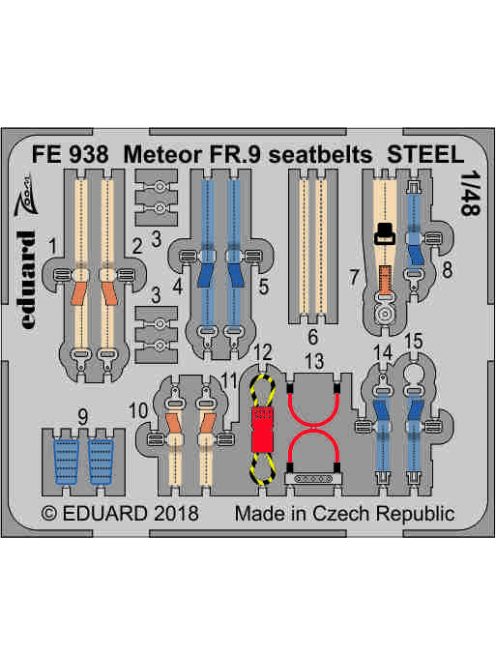 Eduard - Meteor FR.9 seatbelts STEEL for Airfix 