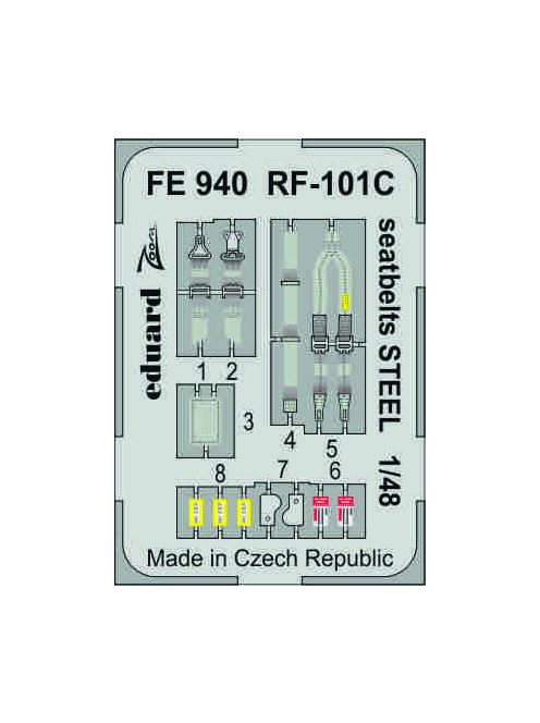 Eduard - RF-101C seatbelts STEEL for Kitty Hawk 