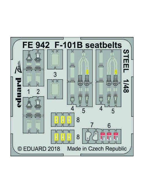 Eduard - F-101B seatbelts STEEL for Kitty Hawk 