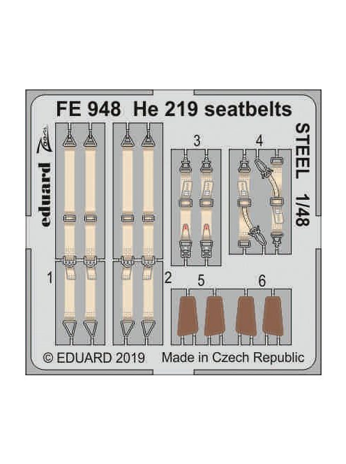 Eduard - He 219 seatbelts STEEL for Tamiya 