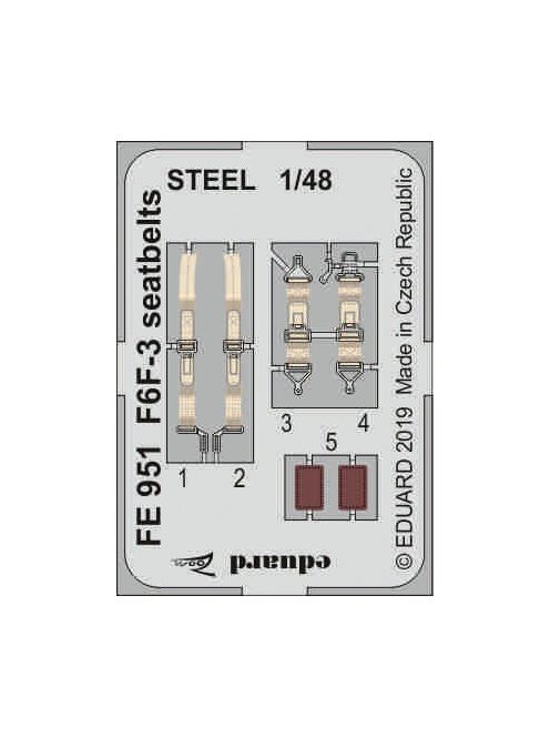 Eduard - F6F-3 seatbelts STEEL for Eduard 