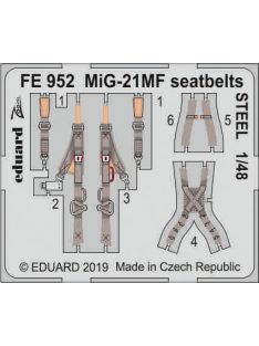 Eduard - MiG-21MF seatbelts STEEL for Eduard 