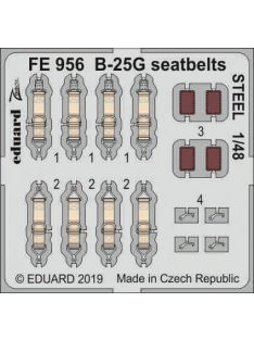 Eduard - B-25G seatbelts STEEL for Italeri 