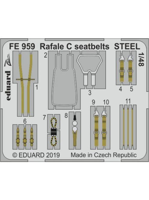 Eduard - Rafale C seatbelts STEEL for Revell 