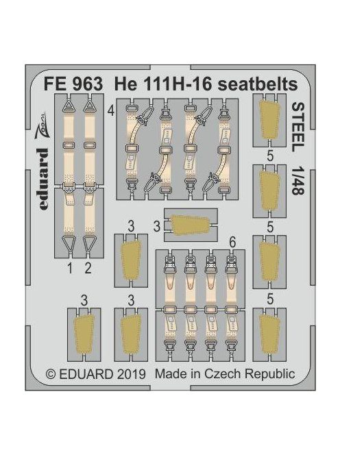 Eduard - He 111H-16 seatbelts STEEL for ICM 