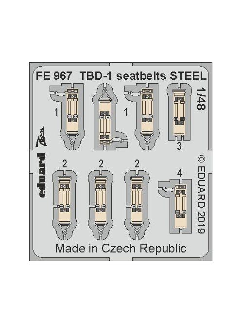 Eduard - TBD-1 seatbelts STEEL f.Great WAll Hobby 