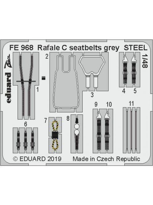 Eduard - Rafale C seatbelts grey STEEL f.Revell 