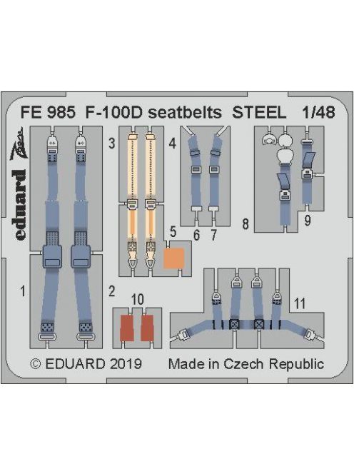 Eduard - F-100D seatbelts STELL for Trumpeter 