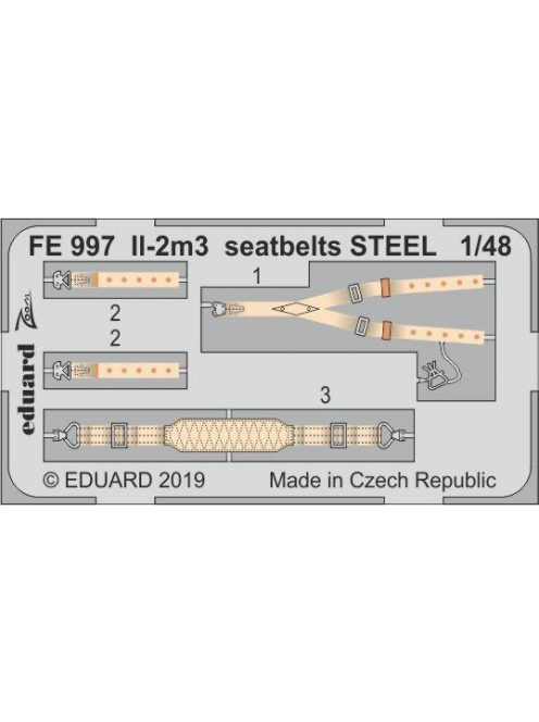 Eduard - II-2m3 seatbelts STEEL for Tamiya 