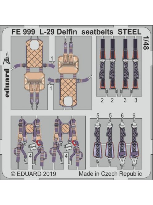 Eduard - L-29 Delfin seatbelts STEEL for AMK 