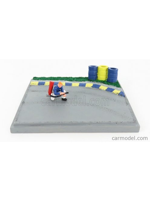 Edicola - Diorama Soccorritore Stradale Pista - Fireman Race Grey Blue Yellow