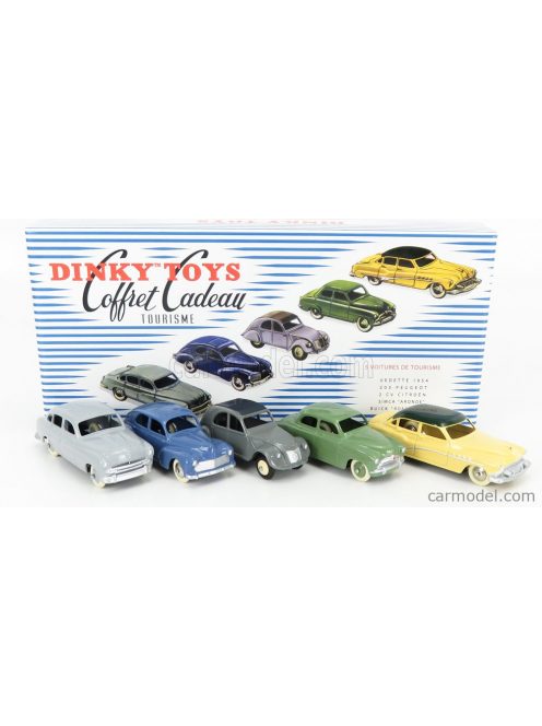 Edicola - Buick Coffret Cadeau Tourisme Set 5X Roadmaster 1955 - Peugeot 203 1940 - Ford Vedette 1954 - Citroen 2Cv 1955 - Simca 9 Aronde 1953 Various