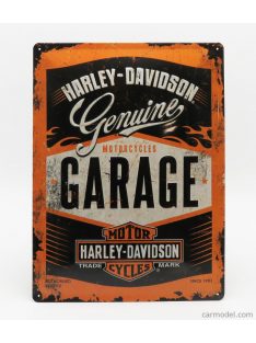   Edicola - Accessories 3D Metal Plate - Harley Davidson Garage Orange Black