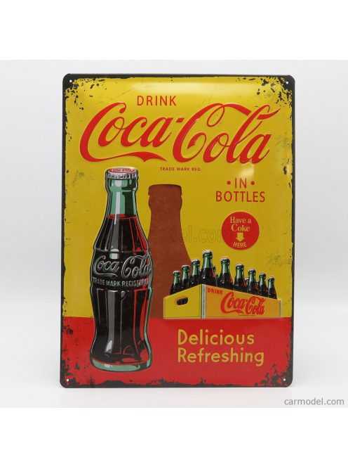 Edicola - Accessories 3D Metal Plate - Coca-Cola Bottles 1930-40 Yellow Red