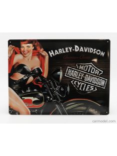   Edicola - Accessories 3D Metal Plate - Harley Davidson American Classic Biker Babe Black Orange