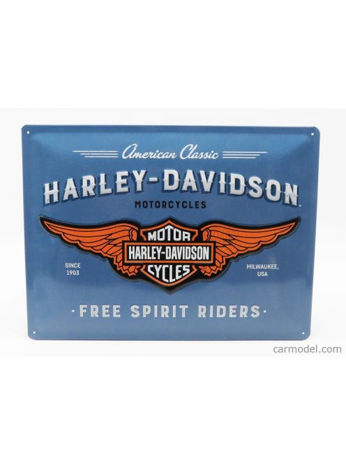 Edicola - Accessories 3D Metal Plate - Harley Davidson Logo Blue Orange