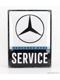   Edicola - Accessories 3D Metal Plate - Mercedes Benz Service Black White Blue