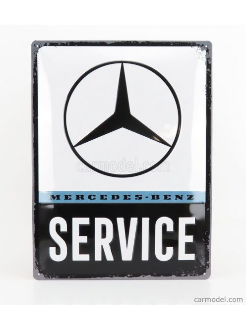 Edicola - Accessories 3D Metal Plate - Mercedes Benz Service Black White Blue