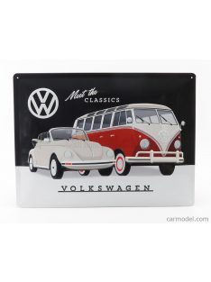   Edicola - Accessories 3D Metal Plate - Volkswagen Classic Black White Red