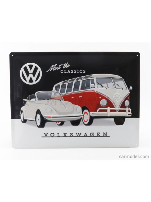 Edicola - Accessories 3D Metal Plate - Volkswagen Classic Black White Red