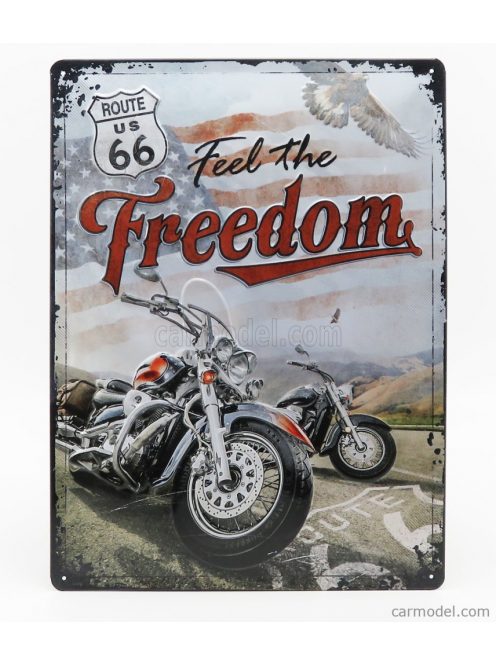 Edicola - Accessories 3D Metal Plate - Ruote 66 Feel The Freedom Black Red Brown