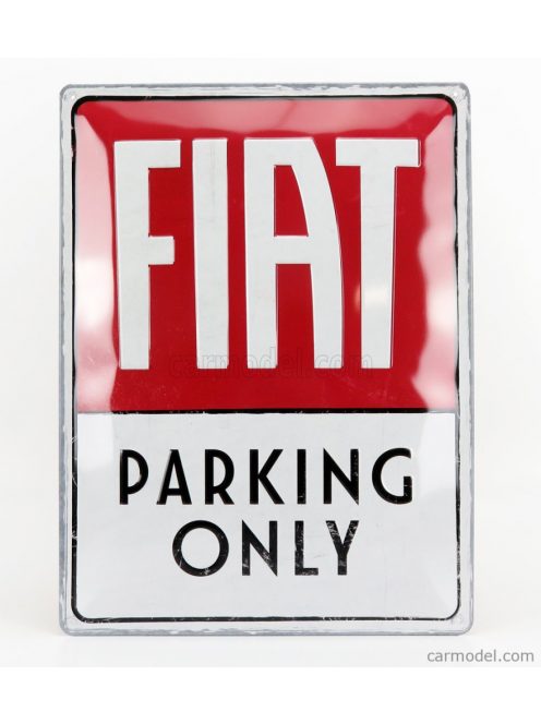 Edicola - Accessories 3D Metal Plate - Fiat Parking Only Red White