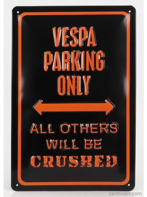 Edicola - Accessories Metal Plate Vespa Parking Only Black Orange